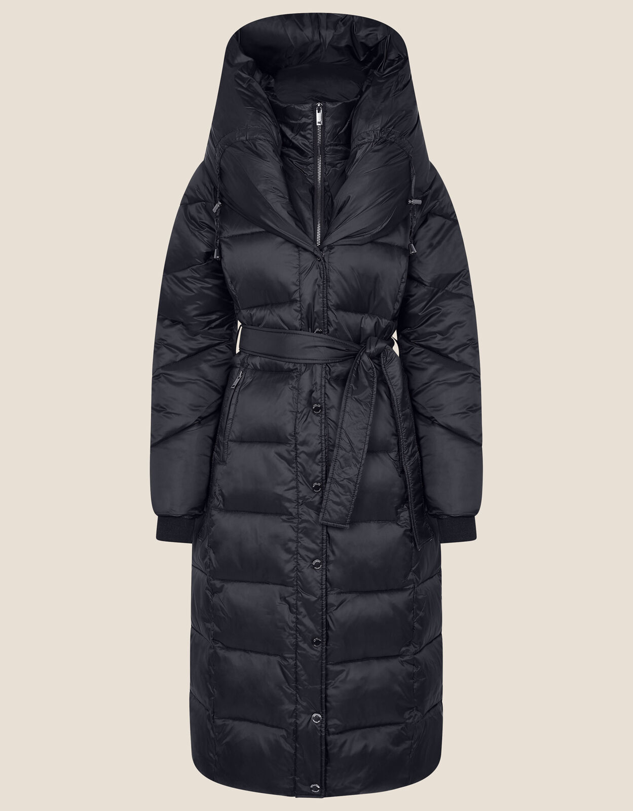 Lauren Padded Maxi Coat Black