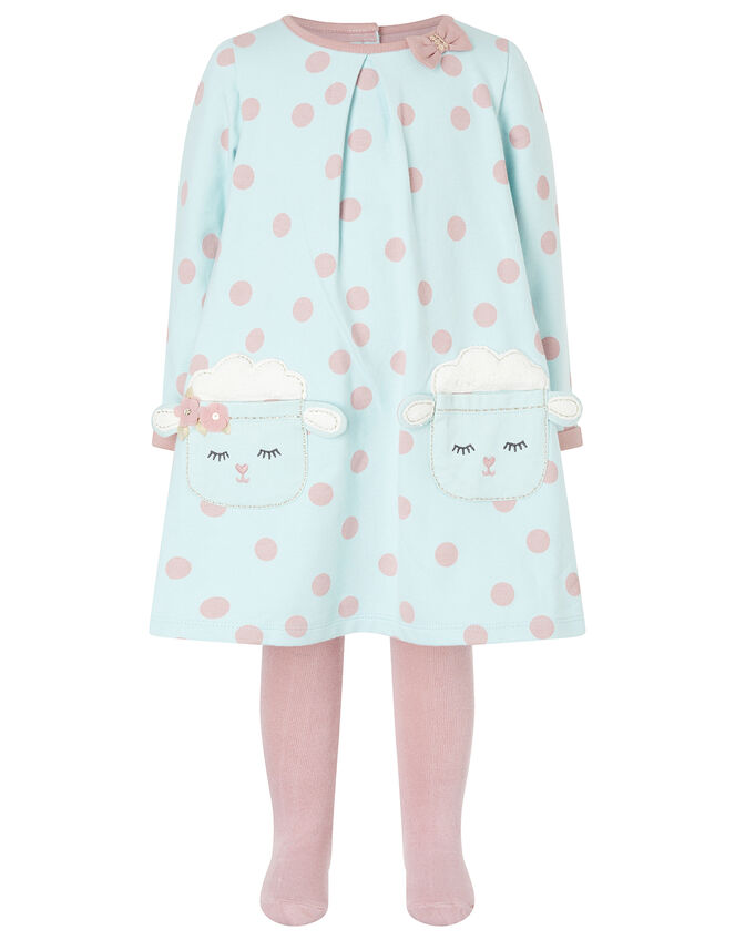 Baby Lamb Set in Organic Cotton, Blue (AQUA), large