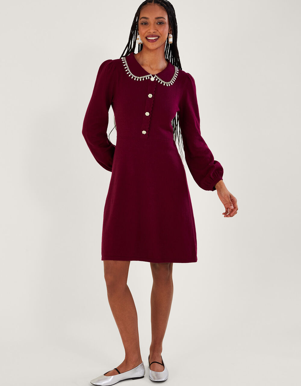 Cleo Collar Dress Day Dresses Monsoon UK.