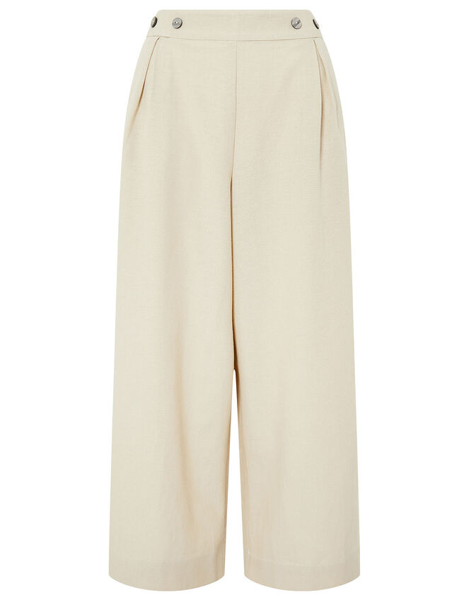 Cropped Trousers in Linen Blend Natural | Trousers & Leggings | Monsoon UK.
