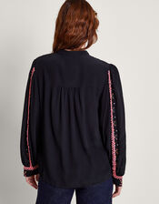 Fifi Embroidered Blouse, Black (BLACK), large