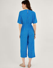 Diamond Print Jumpsuit, Blue (BLUE), large