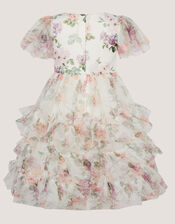 Roma Floral Print Ruffle Party Dress , Multi (MULTI), large