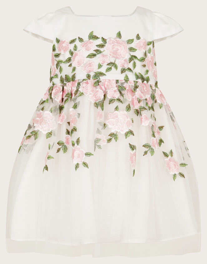 Baby Cassie Embroidered Dress, Ivory (IVORY), large