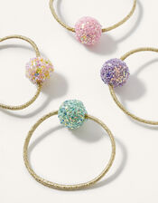 Shimmer Rainbow Ball Hairband Set, , large
