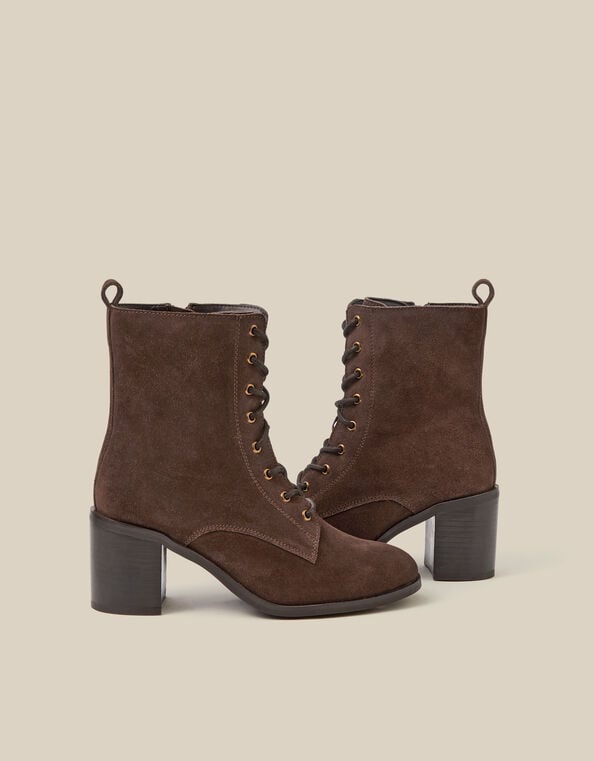Hope Lace Up Suede Ankle Boots, Brown (CHOCOLATE), large