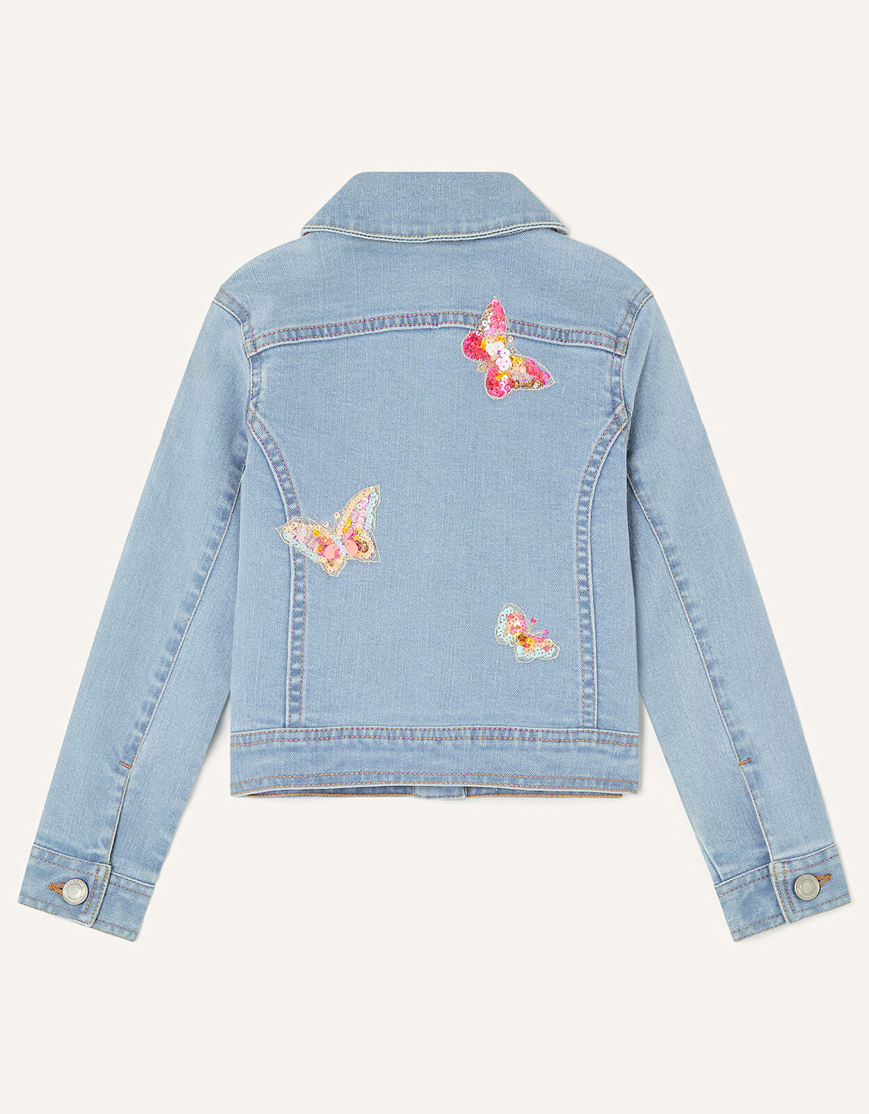 Jean jacket with butterflies clearance