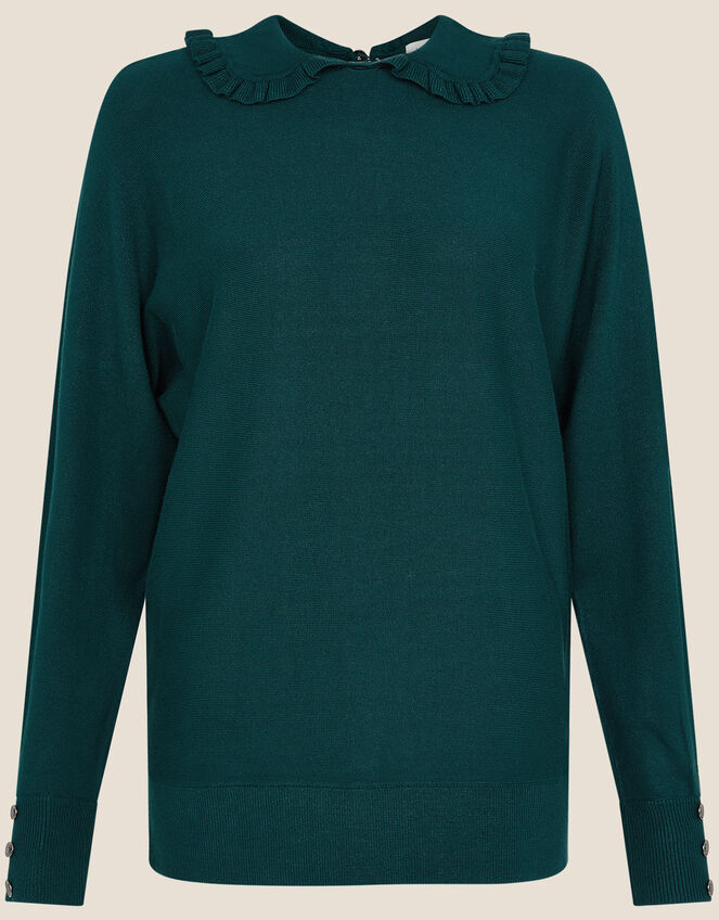 Ruffle Collar Jumper , Teal (TEAL), large