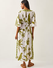 Isla Tropical Print Maxi Dress, Green (GREEN), large