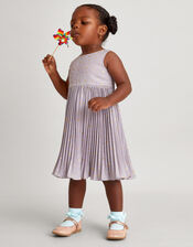 Baby Angelina Cosmic Print Pleat Dress, Purple (LILAC), large