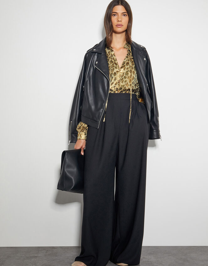 Lena Leopard Print Blouse, Gold (GOLD), large