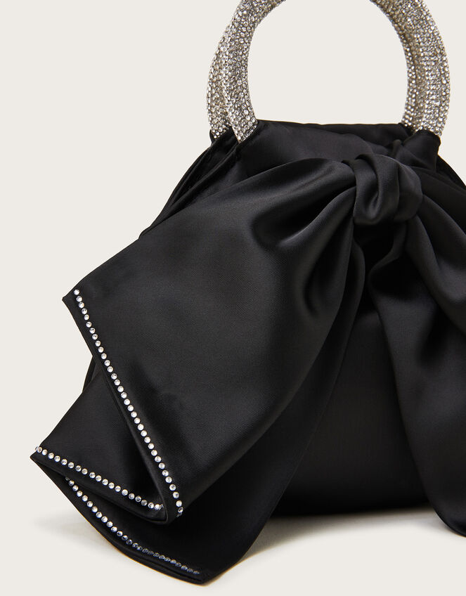 Bow Dazzle Handle Bag, Black (BLACK), large