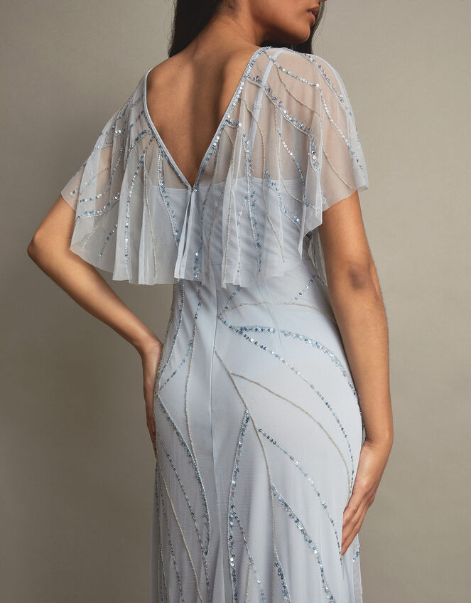 Sienna Embellished Maxi Dress with Recycled Polyester, CLOUD, large