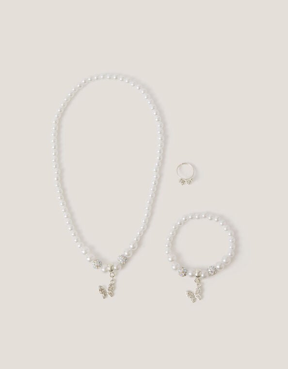 Pearly Butterfly Bridesmaid Jewellery Set, , large