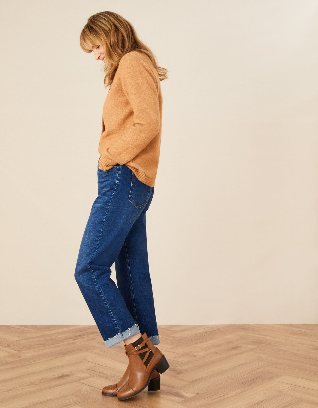 Bethan Leather Brogue Boots Tan | Women 
