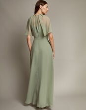 Mona Angel Sleeve Maxi Dress, Green (SAGE), large