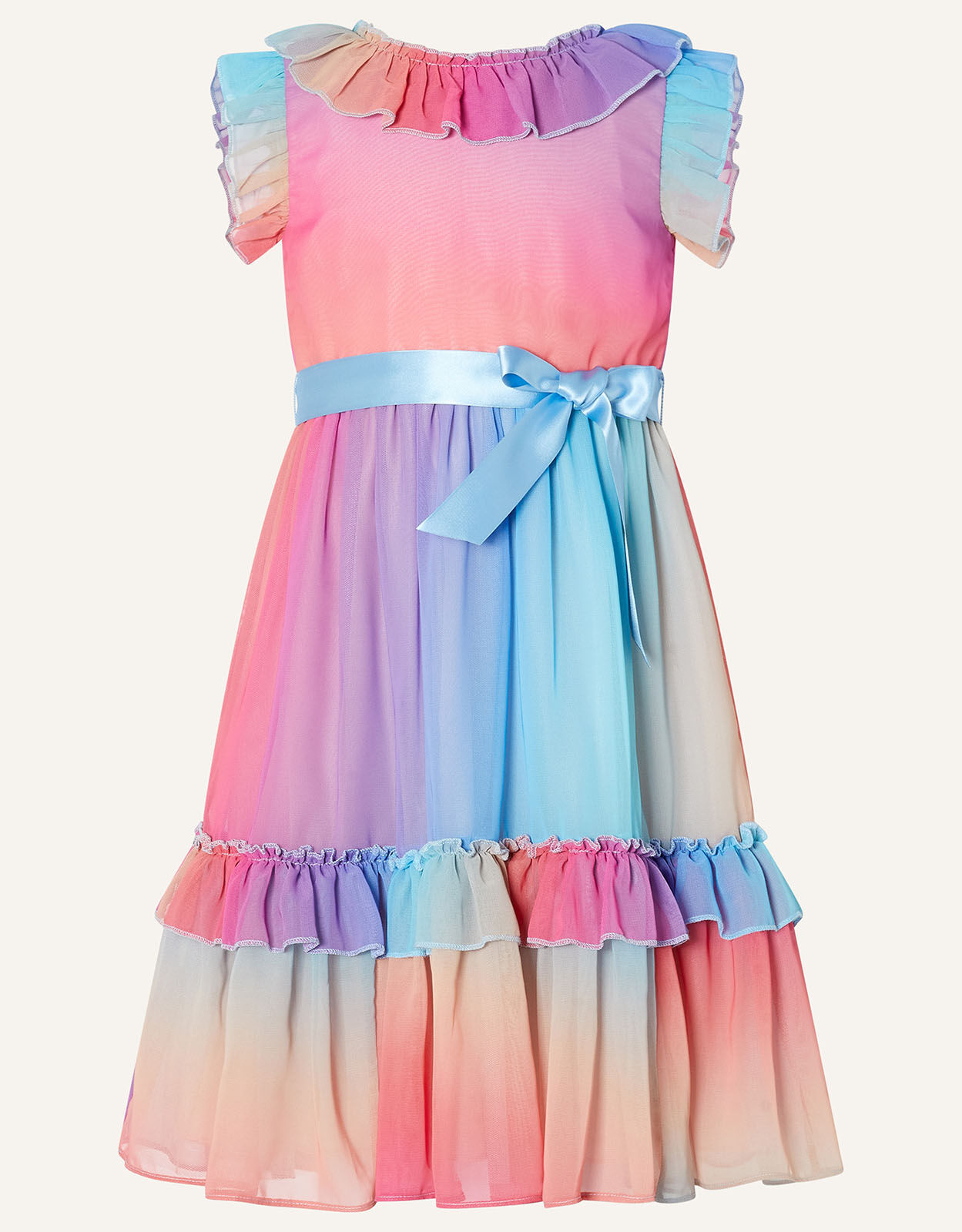 Rainbow Ombre Pleated Dress Multi