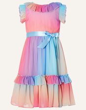 Rainbow Ombre Pleated Dress, Multi (MULTI), large