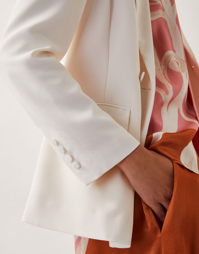 Ashley Double-Breasted Blazer Ivory
