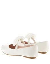 Shimmer Corsage Ballerina Flats , Ivory (IVORY), large