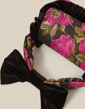 Monsoon x Queens of Archive Velvet Bow Floral Jacquard Bag, , large