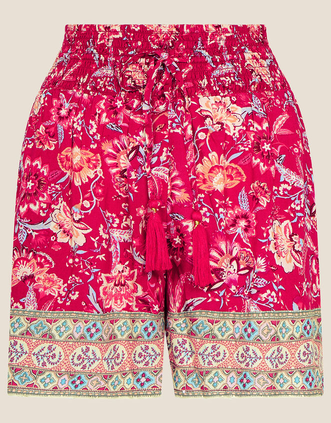 Tile Print Pull On Shorts, Pink (PINK), large