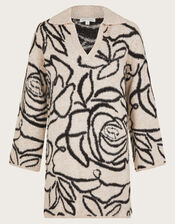 Ria Rose Knit Jumper Dress, Ivory (IVORY), large