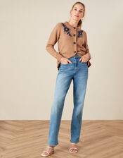 Embroidered Cardigan, Yellow (OCHRE), large