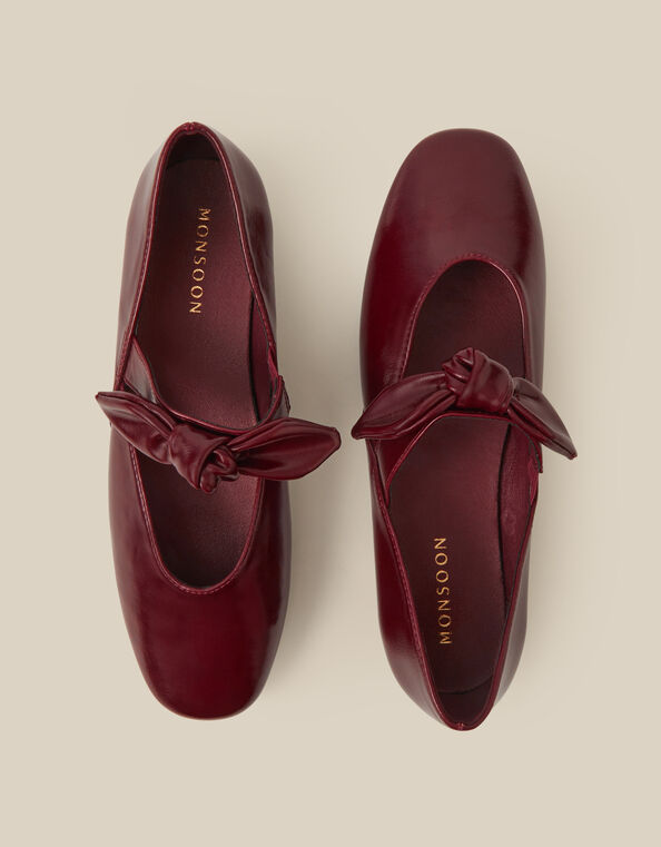 Hari Bow Mary Jane Ballet Flats, Red (BURGUNDY), large
