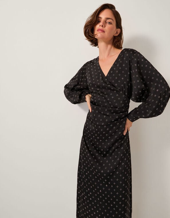 Margo Hotfix Midi Tea Dress, Black (BLACK), large