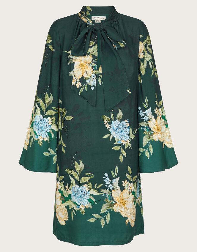 Clemmie Floral Print Tunic, Green (DARK GREEN), large