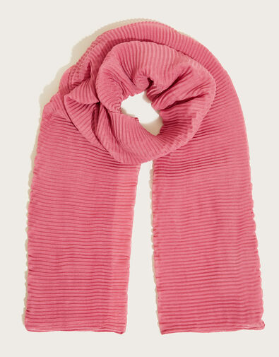 Pleated Scarf with Recycled Polyester Pink, Pink (ROSE), large