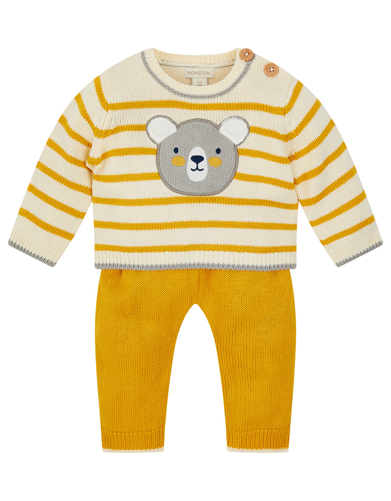 thumbnail image 2 of 3-Piece Baby Bear Outfit Set - Cute Long Sleeve Romper & Pants For Newborn Boys & Girls 2 of 11