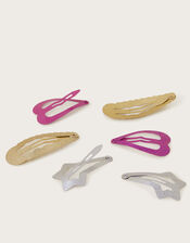6-Pack Mix Glitter Hair Clips, , large