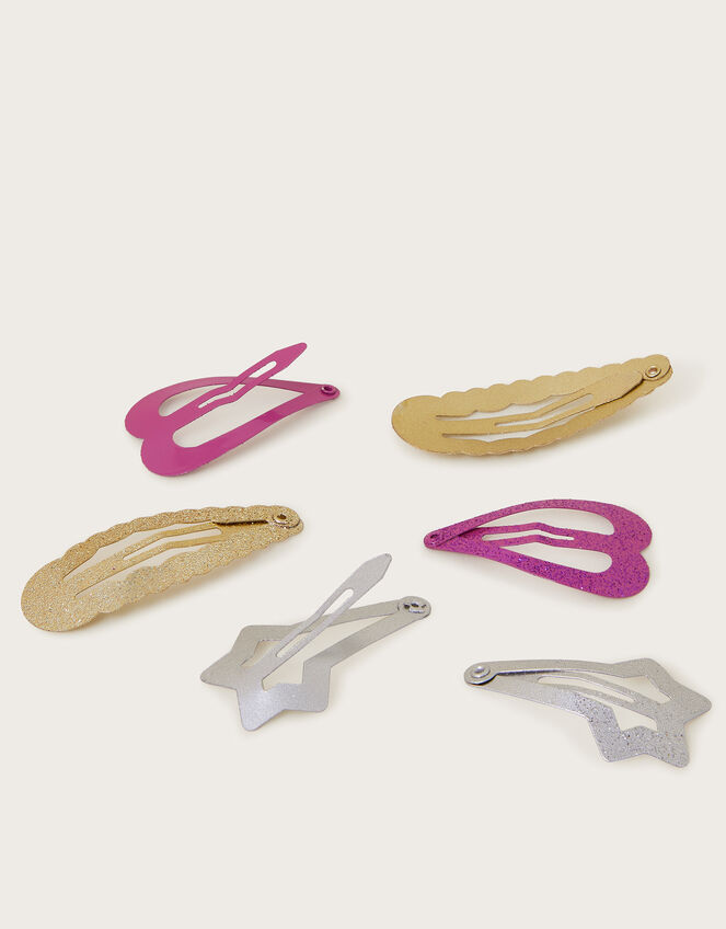 6-Pack Mix Glitter Hair Clips, , large