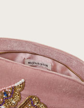 Birdie Embellished Make Up Bag, , large