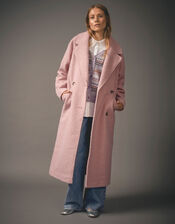 Ophelia Double-Breasted Boucle Coat, Pink (PINK), large