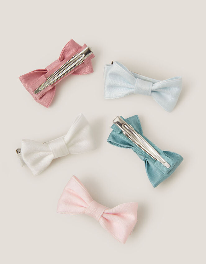 5-Pack Mini Bow Hair Clips, , large