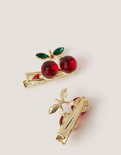 2-Pack Cherry Jewel Hair Clips, , large