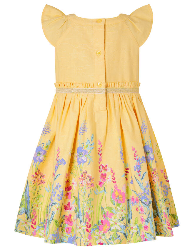 Baby Bexley Floral Dress in Pure Cotton, Yellow (YELLOW), large