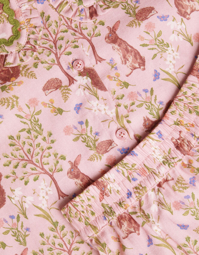 Woodland Print Long Pyjamas Set, Pink (PINK), large