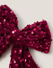 Sequin Velvet Bow Hair Clip, , large