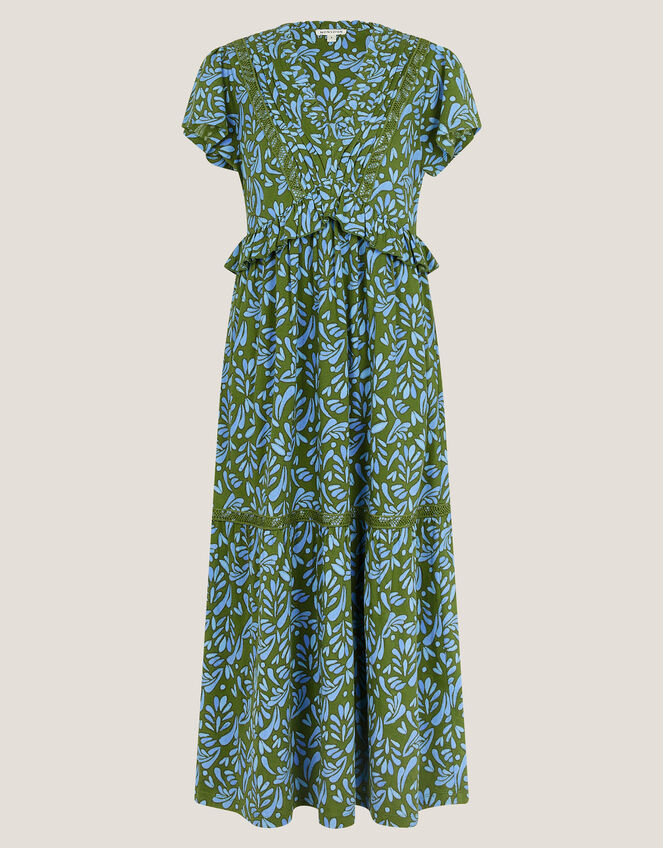 Bryony Print Jersey Midi Dress Green