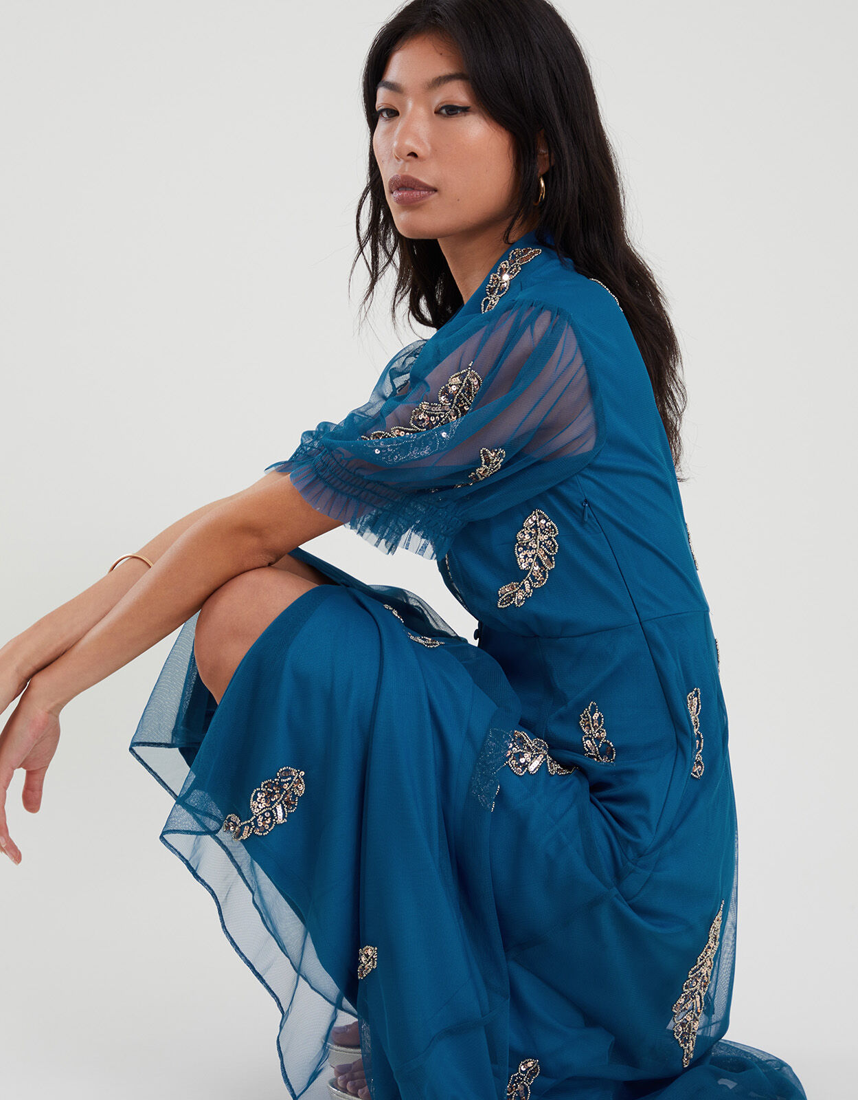 Melissa button through midi on sale dress