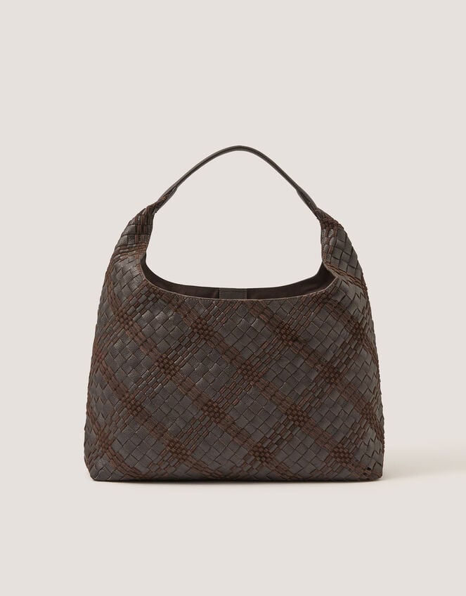 Adele Woven Leather Shoulder Bag, , large