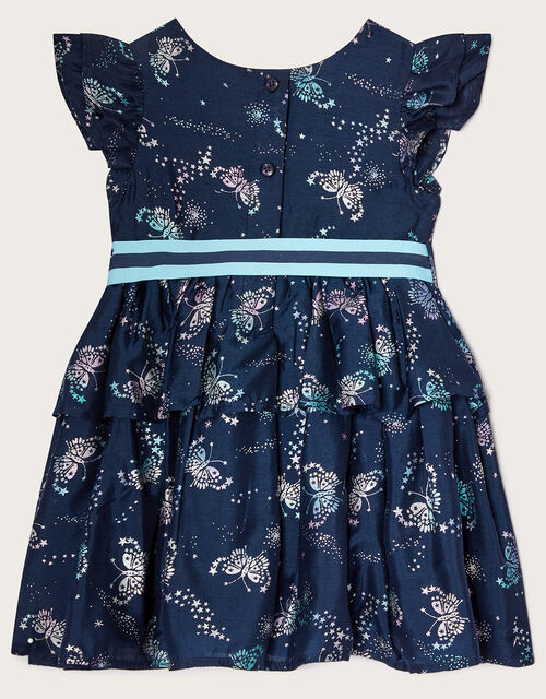 Baby Jumping Butterflies Dress, Blue (NAVY), large