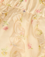 Baby Ditsy Floral Ruffle Party Dress, Yellow (LEMON), large