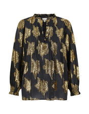 East Jacquard Blouse, Black (BLACK), large