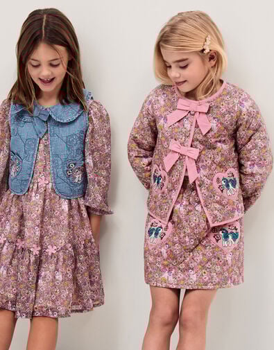 Monsoon x My Little Pony Floral Quilted Jacket, Multi (MULTI), large
