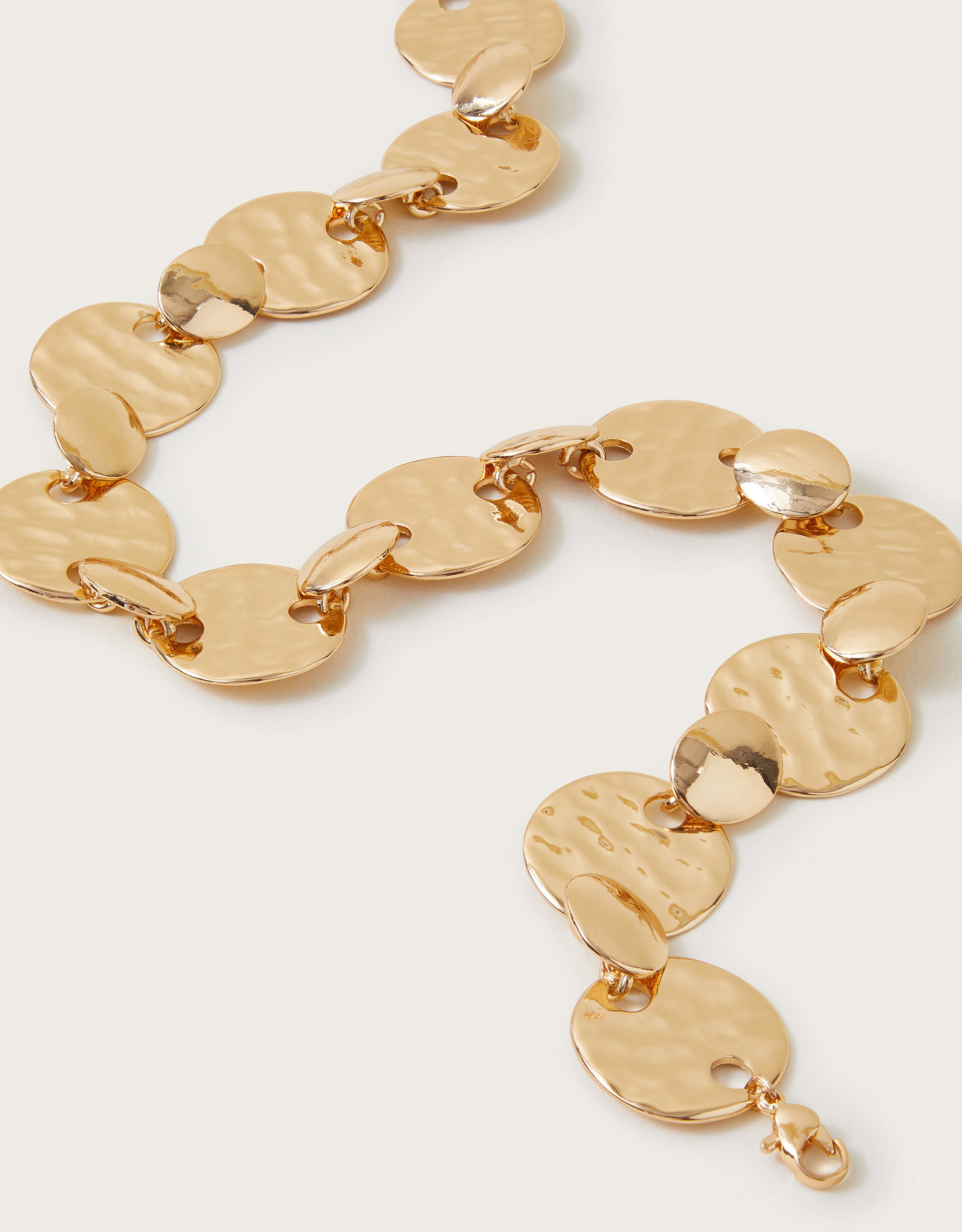 Hammered gold disc necklace discount